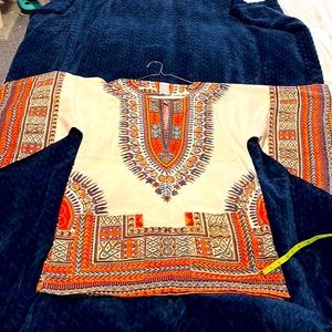 Tribal print angel sleeve tunic